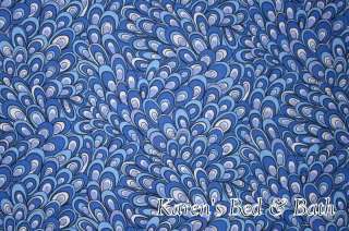 Blue Lilac Geometric Shape Peacock Curtain Valance NEW  