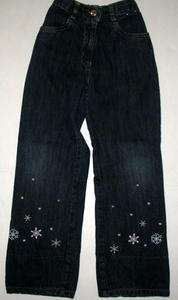 GYMBOREE SNOW PRINCESS Jeans Snowflakes Size 4T 4 HCTS  