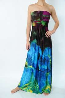 NWT Ladys/Womens Colourful Printed Big Flower Long Maxi Dresses 3012 