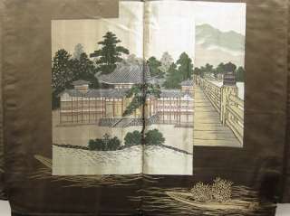   SHIPPING Japanese Mens Kimono Haori Vintage Sacred Bridge 07a0893