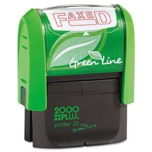  2000 PLUS Green Line Message Stamp, Faxed, 1 1/2 x 9/16 