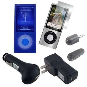 SKQUE USB CHARGER KITS + Mini Microphone + lcd Screen Protector + Blue 