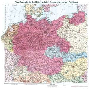  Reich mit dem Sudetendeutschen Gebieten (plano) Deutsche Reich