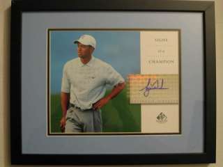 UD Tiger Woods Signs Of A Champion Auto 8 x 10 Framed  