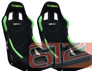 COBRA monaco pro bucket race seats green FIA defender  