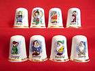 Set of 8 Snow White & 7 Dwarfs (Gold Gilded) Collector Thimbles