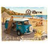 VW Bus Blechschild Ready for a hot Summer 30 x 40 cm