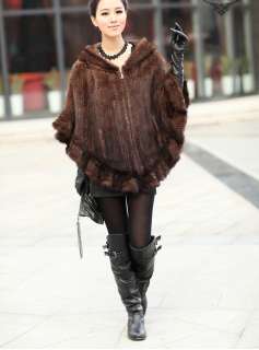 MINK FUR PONCHO/SHAWL WITH HOOD,NEW STYLE,FAST DELIVERY,QD LC 03