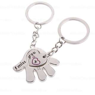 US$ 2.39   Stainless Lovers keychains (Palm And Heart / 2 Piece Set 