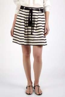 Sonia by Sonia Rykiel  Stripey Self Belted A Line Skirt by Sonia by 