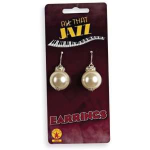  Lets Party By Rubies Costumes Pearl Earrings / White   One 