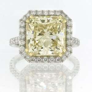   Fancy Light Yellow Radiant Cut Diamond Engagement Anniversary Ring