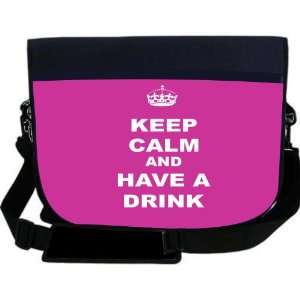  Keep Calm and have a Drink   Pink Rose Color NEOPRENE Laptop Sleeve 