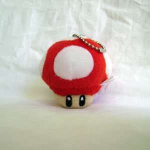  Super Mario Bro. RED Mushroom Plush Keychain Toys & Games