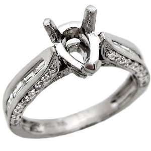   18k Pear Diamond Semi Mount Setting Engagement Ring (6.5) Jewelry