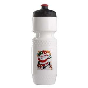 Trek Water Bottle Wht BlkRed Merry Christmas Santa Claus Skiing Ho Ho 