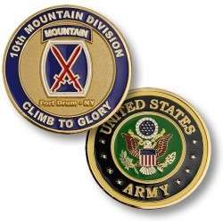 US Army Fort Drum 10th Mountain Division Challenge Coin  