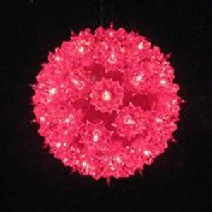  6 Red Lighted Sphere Christmas Decoration