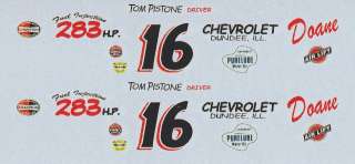   Chevrolet Doane Chevrolet 1/32nd Waterslide Decals Slot Car  