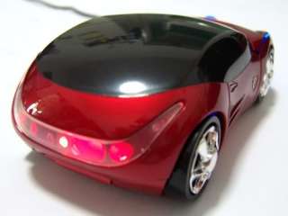 3D Car Optical USB Mouse for PC Laptop Computer Red  