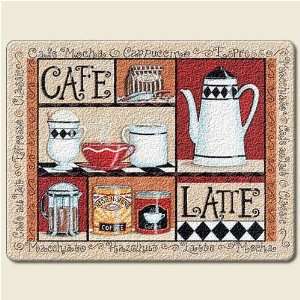 LATTE Coffee Shop Expresso large 15 inch TEMPERED GLASS CUTTING BOARD 