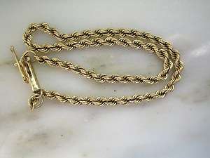 14 KT YELLOW GOLD TWISTED ROPE BRACELET 30 13  