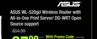 imgA   ASUS WL 520gU Wireless Router with All in One Print Server/ DD 