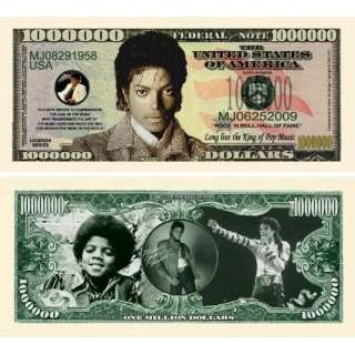   Michael Jackson  King of Pop Million Dollar Bill Novelty Note (Toy