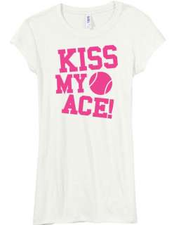 Juniors Kiss My Ace Tennis Short Sleeve Shirt S XXL  