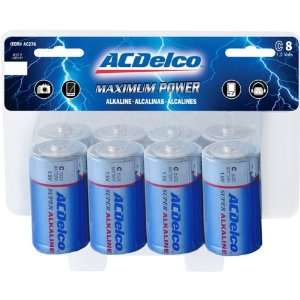  AC Delco C Maximum Power Alkaline Retail Battery   8 Pack 