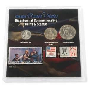   Coin & Stamp Set in Acrylic Holder w/ Dust Cover
