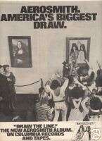 AEROSMITH DRAW THE LINE VINTAGE LP PROMO AD 1978  
