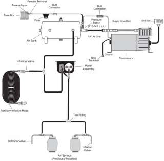Schematic for the Air Lift 25690 Quick Shot Air Compressor System