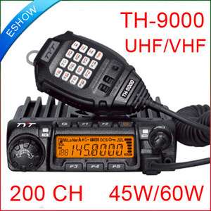 Ham Car Radio UHF/VHF 45 / 60W 200CH TH9000 For TYT Radio New Black 