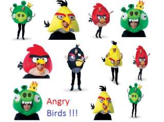 Rovio Angry Birds Mask or Costume Yellow,Red,Black Bird & King Pig #1 