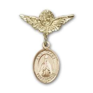   Baby Badge with St. Blaise Charm and Angel w/Wings Badge Pin Jewelry