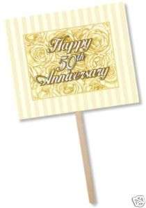 50TH ANNIVERSARY Party Supplies LAWN YARD SIGN BANNER  