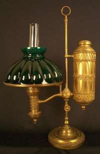 Manhattan Brass Co antique oil kerosene lamp 1883 NICE  