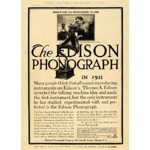  1911 Ad Edison Phonograph Record Player Antique Pricing 