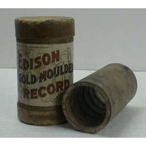  Thomas Edison Gold Moulded Wax Phonograh Record 