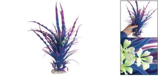 Fish Tank Aquarium Artificial Floral Blue Purple Plastic Plant Decor 