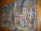 Vtg. Colonial Tapestry Wall Hanging Table Runner Made in Belgium 46 
