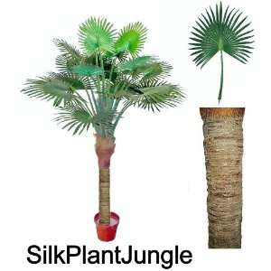 Artificial Silk Potted 6 foot Fan Palm Tree Plant with 18 leaves 