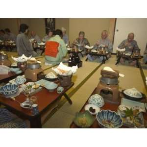 Traditional Japanese Inn Ryokan Meal, Hiroshima Prefecture, Honshu 