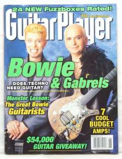 GUITAR PLAYER MAGAZINE DAVID BOWIE REEVES GABRELS COOL BUDGET AMPS 