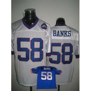 NFL Authentic Jerseys New York Giants #58 Carl Banks Throwback WHITE 