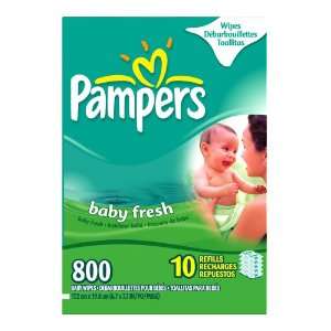 Pampers Baby Wipes Refills, Baby Fresh Scent, 80 Count Packages (Pack 