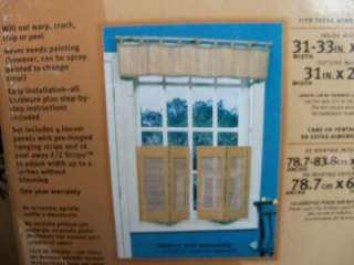 BLINDZ BAMBOO INTERIOR SHUTTER SET W 31 33 X 31 36 HEIGHT NATURAL 