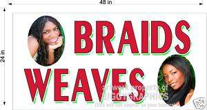VINYL BANNER HAIR WEAVES AND BRAIDS BRAIDING  