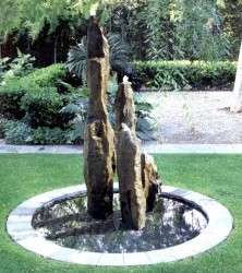   Stone Basalt 3 Columns Fountain pond/water garden realistic appearance